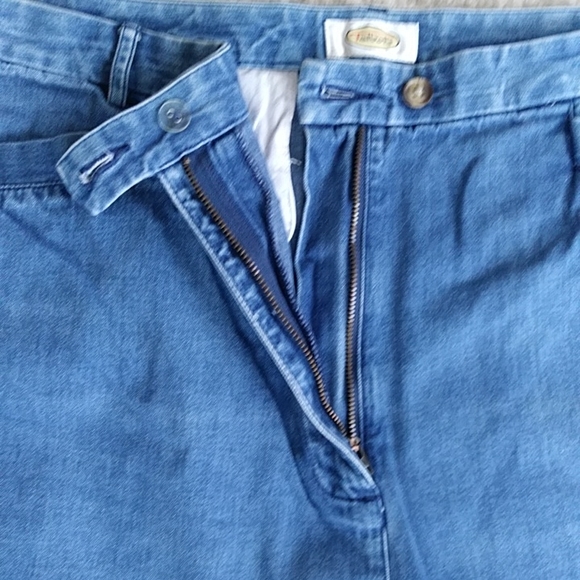 Talbots Distressed Whiskering Cotton Jeans 16 Blue - Picture 5 of 11